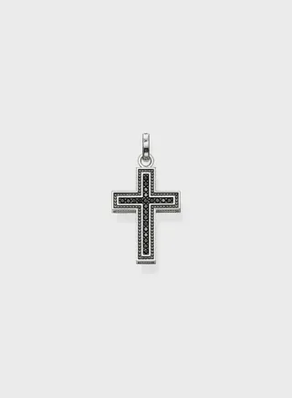 Thomas Sabo 925 Sterling Silver Rebel at Heart Black Pendant For Unisex