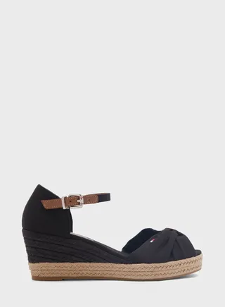 Basic Open Toe Mid Wedge Sandals