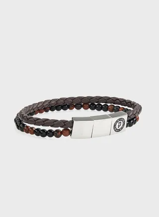 Dual Braided & Beaded Bracelet