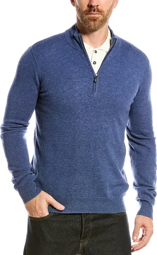 Raffi Zip Mock Neck Cashmere Sweater
