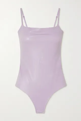Commando - Faux Stretch-leather Bodysuit - Purple