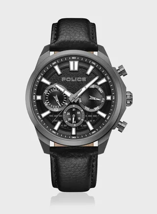 Rangy Leather Strap Analog Watch