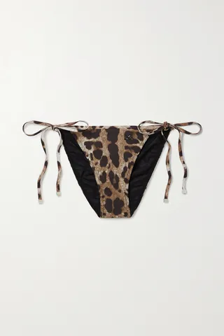 Dolce & Gabbana - Leopard-print Bikini Briefs - Animal print