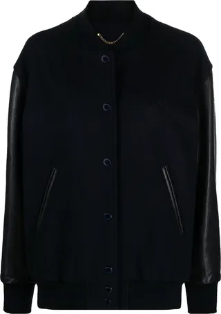 Leather-Panelled Bomber Jacket