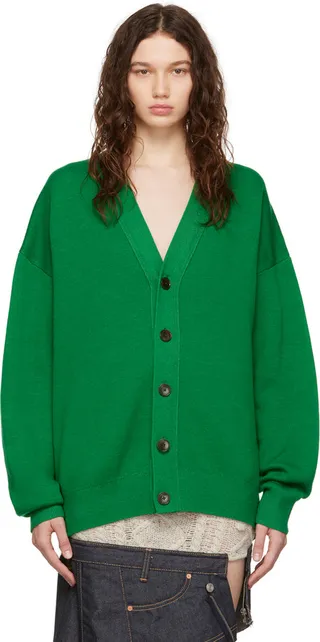 Acne Studios Green Buttoned Cardigan