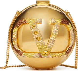 VLogo Signature rhinstone-embellished minaudiere bag