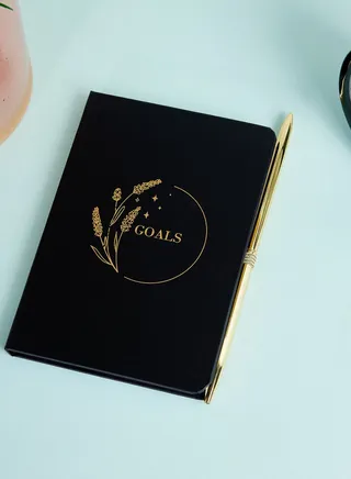 A6 Hardcover Notebook With Metallic Pen