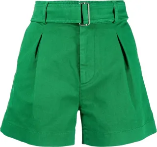 Belted Cotton Shorts