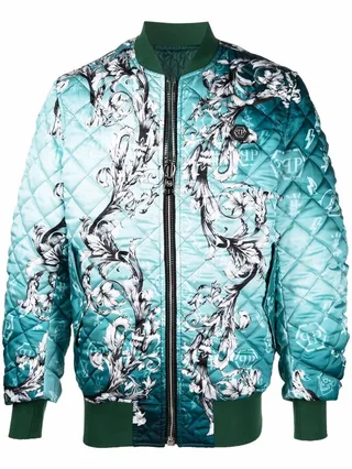 New Baroque quilted bomber jacket
