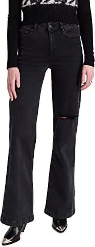 PAIGE Women's Leenah Blacktop Destructed Jeans