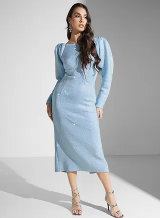 Boat Neck Ribbed Dress