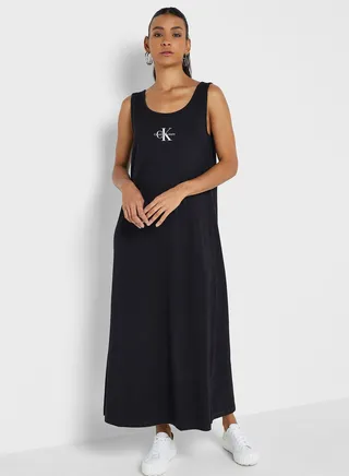 Logo Detail Knitted Dress