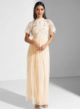 Mesh Pleated Dress