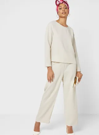 Round Neck Top And Pant Set