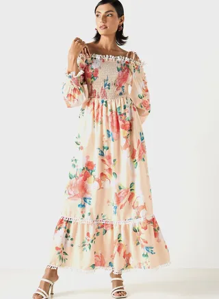 Floral Print Tiered Dress