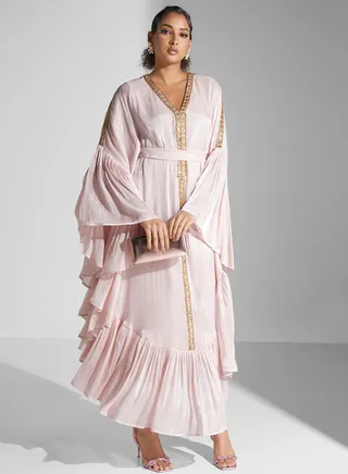 Embellished Ruffle Dress