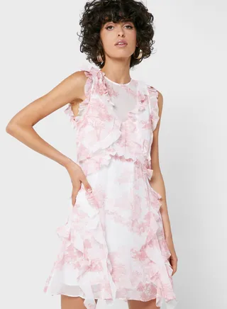 Crew Neck Printed Dress