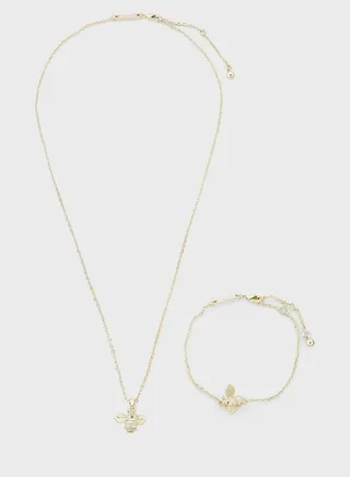 Bumble Bee Pendant & Bracelet Gift Set