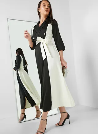 Colorblock Blazer Dress