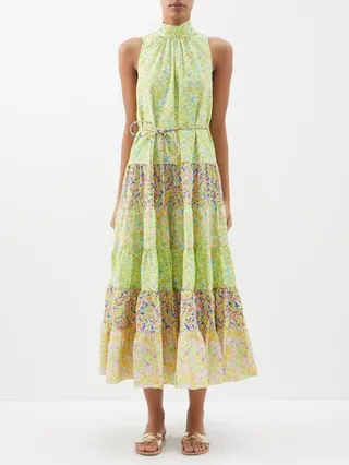 Daisy Floral-print Rami-seersucker Midi Dress