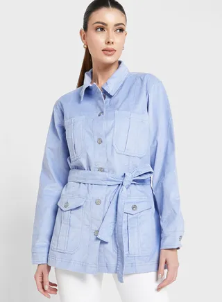 Pocket Detail Belted Jacket