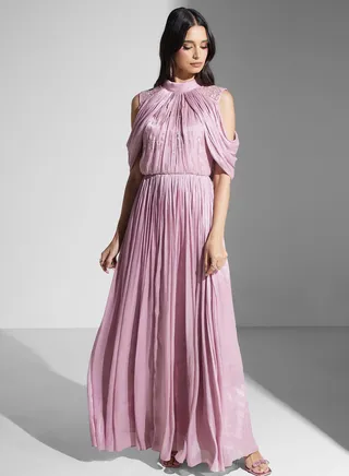 Cold Shoulder Ruched Dress