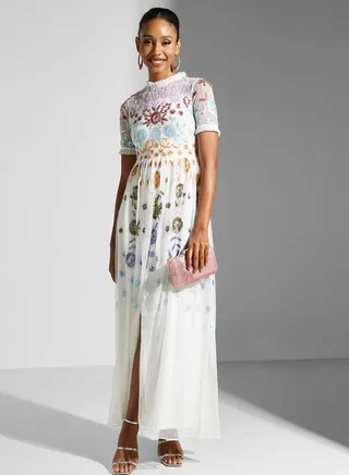 Embellished Tiered Dress