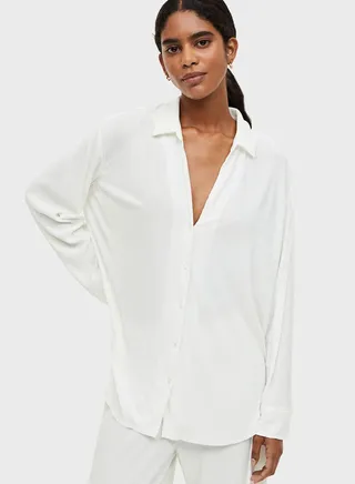 Crinkled Button Down Shirt