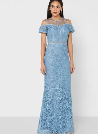 Farah Hassan Lace Detail Dress