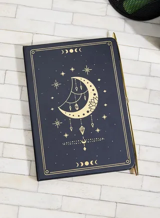 A6 Hardcover Notebook With Metallic Pen