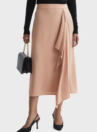 Split Pleated Skirt