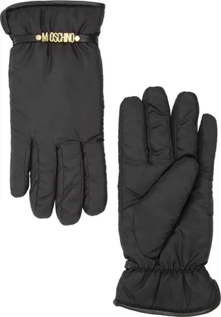 Moschino Logo Plaque Wristband Detailed Gloves