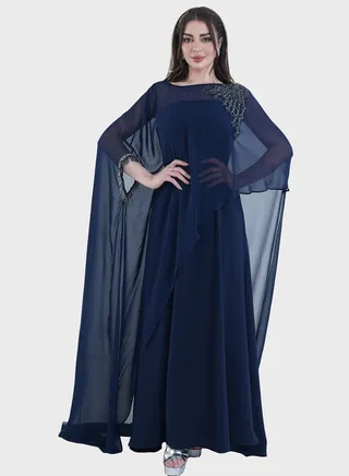 Mesh Cape Sleeve Dress