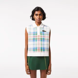 Women’s Sleeveless Organic Cotton Check Polo