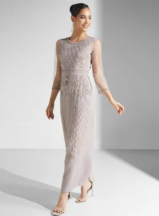 Cut Out Mesh Detail Dress