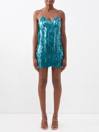 Jello Paillette-embellished Georgette Mini Dress