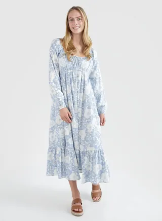 Button Down Printed Dress