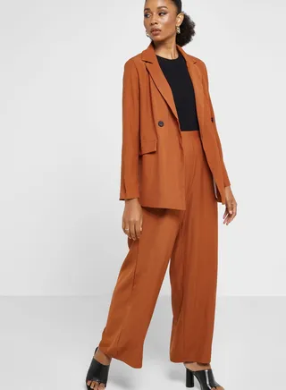 Double-Breasted Blazer And Pant Set