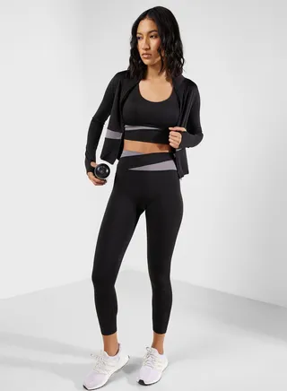 3 Pc Sports Bra, Jacket & Leggings Set