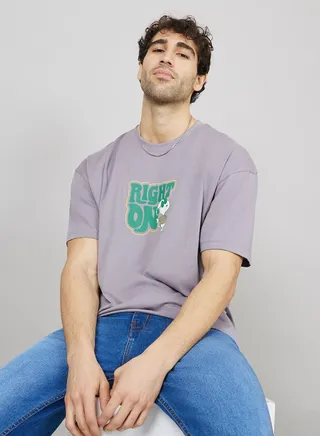 Peanuts Graphic Print Oversized T Shirt