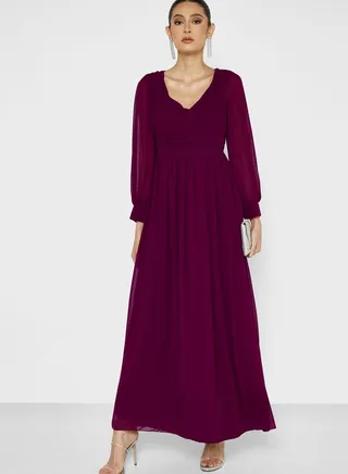 Puff Sleeve A-Line Dress