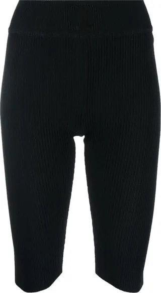 High-Waist Ribbed-Knit Shorts