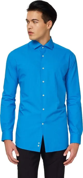 OppoSuits Men's Shirt - Blue Steel - Blue - Size: L
