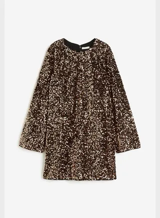 Crew Neck Sequin Dress