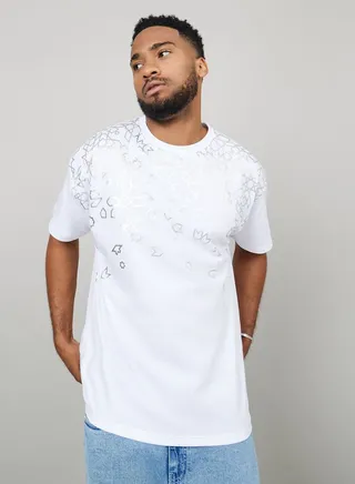 Geo Foil Placement Print Oversized T-Shirt