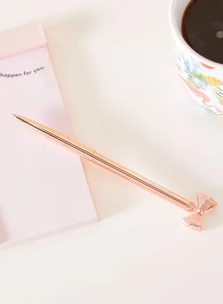 Bow Rose Gold Ballpoint Pen