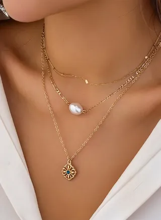 Pearl Detail Layered Necklace