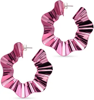 Large Ravioli Earrings (Pink)
