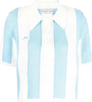 Striped Knitted Polo Top