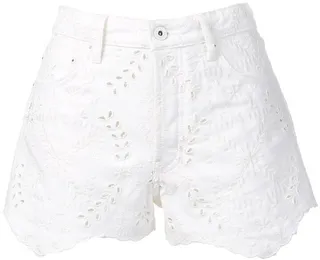 Embroidered Denim Shorts